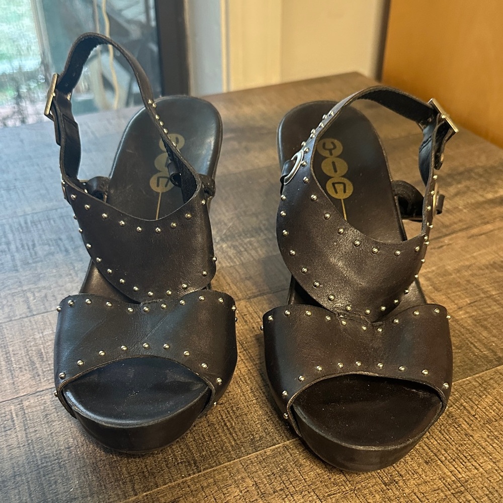 Dark Brown Studded Women's Sandals